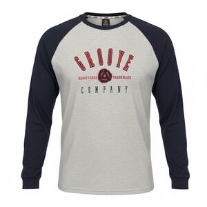 Vintage Groove Company Raglan‎ Long Sleeve Shirt Gray Men's XXL Embroidered Logo